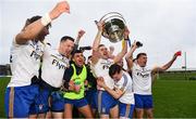 16 October 2022; Conor McGill of Ratoath celebrates with teammates and the trophy after his side's victory in the Meath County Senior Football Championship Final between Ratoath and Summerhill at Páirc Tailteann in Navan, Meath. Photo by Harry Murphy/Sportsfile