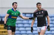 16 October 2022; Mark O'Connor of Dingle, left, and David Clifford of East Kerry during the Kerry County Senior Football Championship semi-final match between East Kerry and Dingle at Austin Stack Park in Tralee, Kerry. Photo by Brendan Moran/Sportsfile