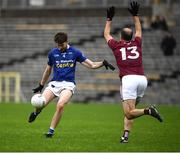 16 October 2022; Ross McKenna of Scotstown in action against Paul Finlay of Ballybay during the Monaghan County Senior Football Championship Final match between Scotstown and Ballybay Pearse Brothers at St Tiernach's Park in Clones, Monaghan. Photo by Philip Fitzpatrick/Sportsfile
