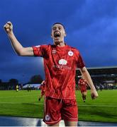 16 October 2022; Jack Moylan of Shelbourne celebrates after the Extra.ie FAI Cup Semi-Final match between Waterford FC and Shelbourne at Waterford RSC in Waterford. Photo by Seb Daly/Sportsfile
