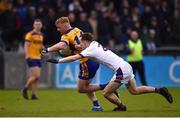 16 October 2022; Conor McHugh of Na Fianna in action against Mícheál Mullin of Kilmacud Crokes during the Dublin County Senior Club Championship Football Final match between Kilmacud Crokes and Na Fianna at Parnell Park in Dublin. Photo by Daire Brennan/Sportsfile