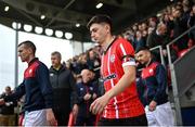 16 October 2022; Declan Glass of Derry City before the Extra.ie FAI Cup Semi-Final match between Derry City and Treaty United at the Ryan McBride Brandywell Stadium in Derry. Photo by Ramsey Cardy/Sportsfile
