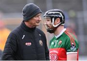 16 October 2022; James Stephen's selector Brian Cody alongside his son and James Stephen's captain Diarmuid Cody before the Kilkenny County Senior Hurling Championship Final match between James Stephen's and Shamrocks Ballyhale at UPMC Nowlan Park in Kilkenny. Photo by Piaras Ó Mídheach/Sportsfile