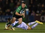 14 October 2022; David Hawkshaw of Connacht gets away from Garry Ringrose of Leinster during the United Rugby Championship match between Connacht and Leinster at The Sportsground in Galway. Photo by Piaras Ó Mídheach/Sportsfile