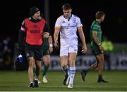 14 October 2022; Garry Ringrose of Leinster receives medical attention for an injury during the United Rugby Championship match between Connacht and Leinster at The Sportsground in Galway. Photo by Piaras Ó Mídheach/Sportsfile