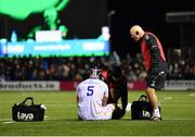 14 October 2022; James Ryan of Leinster receives medical attention for an injury during the United Rugby Championship match between Connacht and Leinster at The Sportsground in Galway. Photo by Piaras Ó Mídheach/Sportsfile