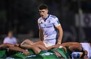 14 October 2022; Cormac Foley of Leinster during the United Rugby Championship match between Connacht and Leinster at The Sportsground in Galway. Photo by Piaras Ó Mídheach/Sportsfile