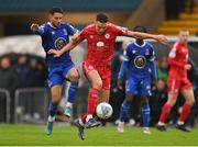 16 October 2022; Sean Boyd of Shelbourne in action against Yassine En-Neyah of Waterford during the Extra.ie FAI Cup Semi-Final match between Waterford and Shelbourne at the RSC in Waterford. Photo by Seb Daly/Sportsfile