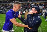 16 October 2022; Ben Cunningham of St Finbarr's celebrates with a supporter after the Cork County Senior Club Hurling Championship Final match between Blackrock and St Finbarr's at Páirc Ui Chaoimh in Cork. Photo by Eóin Noonan/Sportsfile