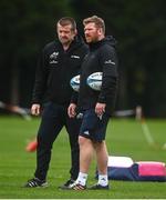 18 October 2022; Munster head coach Graham Rowntree, left, and forwards coach Andi Kyriacou during a Munster rugby squad training session at the University of Limerick in Limerick. Photo by David Fitzgerald/Sportsfile