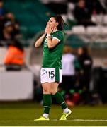 21 October 2021; Lucy Quinn of Republic of Ireland during the FIFA Women's World Cup 2023 qualifier group A match between Republic of Ireland and Sweden at Tallaght Stadium in Dublin. Photo by Eóin Noonan/Sportsfile