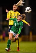 21 October 2021; Leanne Kiernan of Republic of Ireland in action against Amanda Ilestedt of Sweden during the FIFA Women's World Cup 2023 qualifier group A match between Republic of Ireland and Sweden at Tallaght Stadium in Dublin. Photo by Eóin Noonan/Sportsfile Photo by Eóin Noonan/Sportsfile