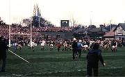 19 March 1983; Ireland supporters run onto the pitch to celebrate their side's victory in the Five Nations Rugby Championship match between Ireland and England at Lansdowne Road in Dublin. Photo by Ray McManus/Sportsfile