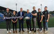 19 October 2022; In attendance at the announcement of DigitalWell as the Official Communications and Secure Collaboration partner of Leinster rugby at the Old Wesley RFC in Dublin is, from left, Rónan Kelleher, women's head coach Tania Rosser, head of Commercial and Marketing Kevin Quinn, DigitalWell CEO Ross Murray, men's head coach Leo Cullen, Jordan Larmour and Will Connors. Photo by Harry Murphy/Sportsfile