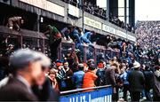 19 February 1983; Supporters climb over fences to get onto the pitch after the Five Nations Rugby Championship match between Ireland and France at Lansdowne Road in Dublin. Photo by Ray McManus/Sportsfile