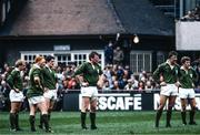 19 February 1983; Ireland players, from left, Robbie McGrath, Ginger McLoughlin, John O'Driscoll, Moss Keane, Donal Lenihan and Fergus Slattery during the Five Nations Rugby Championship match between Ireland and France at Lansdowne Road in Dublin. Photo by Ray McManus/Sportsfile