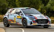 21 October 2022; Josh McErlean and James Fulton of Ireland in their Hyundai i20 Rally2 during two of the FIA World Rally Championship RACC Catalunya in Spain. Photo by Philip Fitzpatrick/Sportsfile