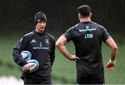 21 October 2022; Head coach Leo Cullen, left, and James Ryan during a Leinster Rugby captain's run at the Aviva Stadium in Dublin. Photo by Harry Murphy/Sportsfile