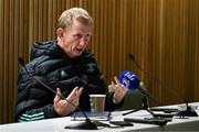 21 October 2022; Head coach Leo Cullen during a Leinster Rugby press conference at the Aviva Stadium in Dublin. Photo by Harry Murphy/Sportsfile