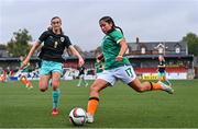 21 October 2022; Keira Sena of Republic of Ireland during the 2022/23 UEFA Women's U17 European Championship Qualifiers Round 1 match between Republic of Ireland and Austria at Seaview in Belfast. Photo by Ramsey Cardy/Sportsfile