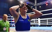 21 October 2022; Christina Desmond of Ireland after beating Melissa Gemini of Italy in their light middleweight 70kg semi-final bout during the EUBC Women's European Boxing Championships 2022 at Budva Sports Centre in Budva, Montenegro. Photo by Ben McShane/Sportsfile