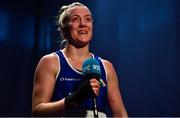 21 October 2022; Christina Desmond of Ireland after beating Melissa Gemini of Italy in their light middleweight 70kg semi-final bout during the EUBC Women's European Boxing Championships 2022 at Budva Sports Centre in Budva, Montenegro. Photo by Ben McShane/Sportsfile