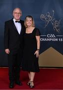 21 October 2022; Eamonn and Jo Nixon upon arrival ahead of the GAA Champion 15 Awards at Croke Park in Dublin. Photo by Harry Murphy/Sportsfile