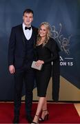 21 October 2022; Cavan footballer Gearóid McKiernan with his wife Donna upon arrival ahead of the GAA Champion 15 Awards at Croke Park in Dublin. Photo by Harry Murphy/Sportsfile