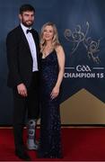 21 October 2022; Kildare hurler Paul Divilly and Aoife Treacy upon arrival ahead of the GAA Champion 15 Awards at Croke Park in Dublin. Photo by Harry Murphy/Sportsfile