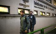 21 October 2022; Leigh Halfpenny of Scarlets arrives before the United Rugby Championship match between Connacht and Scarlets at The Sportsground in Galway. Photo by Brendan Moran/Sportsfile