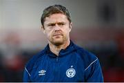 21 October 2022; Shelbourne manager Damien Duff before the SSE Airtricity League Premier Division match between Derry City and Shelbourne at The Ryan McBride Brandywell Stadium in Derry. Photo by Ramsey Cardy/Sportsfile