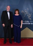 21 October 2022; Iar-Uachtarán Chumann Lúthchleas Gael John Horan and his wife Paula upon arrival ahead of the GAA Champion 15 Awards at Croke Park in Dublin. Photo by Harry Murphy/Sportsfile