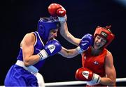 21 October 2022; Aoife O'Rourke of Ireland, left, in action against Love Holgersson of Sweden in their middleweight 75kg semi-final bout during the EUBC Women's European Boxing Championships 2022 at Budva Sports Centre in Budva, Montenegro. Photo by Ben McShane/Sportsfile