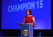 21 October 2022; MC Gráinne McElwain speaking during the GAA Champion 15 Awards at Croke Park in Dublin. Photo by Harry Murphy/Sportsfile