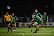 21 October 2022; Jack Carty of Connacht kicks a penalty which was subsequently missed during the United Rugby Championship match between Connacht and Scarlets at The Sportsground in Galway. Photo by David Fitzgerald/Sportsfile