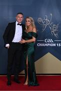 21 October 2022; Offaly footballer Anton Sullivan with Liz Cunningham during the GAA Champion 15 Awards at Croke Park in Dublin. Photo by Harry Murphy/Sportsfile