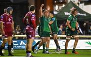 21 October 2022; Jordan Duggan of Connacht celebrates a penalty try during the United Rugby Championship match between Connacht and Scarlets at The Sportsground in Galway. Photo by Brendan Moran/Sportsfile