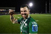 21 October 2022; Conor Oliver of Connacht celebrates after the United Rugby Championship match between Connacht and Scarlets at The Sportsground in Galway. Photo by David Fitzgerald/Sportsfile