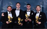 21 October 2022; Kerry hurlers and Joe McDonagh Team of the Year for 2022 award recipients, from left, Mikey Boyle, Fionan Mackessy, Eoin Ross and Padraig Boyle during the GAA Champion 15 Awards at Croke Park in Dublin. Photo by Sam Barnes/Sportsfile