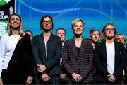 22 October 2022; Managers, from left, Jikta Klimkova of New Zealand, Corinne Diacre of France, Vera Pauw of Republic of Ireland and Hege Riise of Norway on stage during the draw for the FIFA 2023 Women's World Cup 2023 Draw at Aotea Centre in Auckland, New Zealand. Photo by Stephen McCarthy / FIFA via Sportsfile
