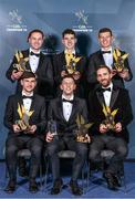 21 October 2022; Westmeath footballers and Tailteann Cup Team of the Year for 2022 award recipients, clockwise from left, Ronan Wallace, Sam McCartan, John Heslin, Kevin Maguire, Ronan O'Toole and Jack Smith during the GAA Champion 15 Awards at Croke Park in Dublin. Photo by Sam Barnes/Sportsfile