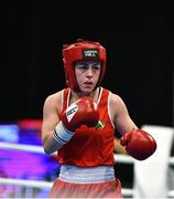 22 October 2022; Caitlin Fryers of Ireland, in action against Buse Naz Cakiroglu of Turkey in their lightflyweight 50kg final during the EUBC Women's European Boxing Championships 2022 at Budva Sports Centre in Budva, Montenegro. Photo by Ben McShane/Sportsfile