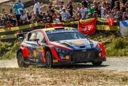 22 October 2022; Dani Sordo and Candido Carrera of Spain in their Hyundai I20 Rally1 during day three of the FIA World Rally Championship RACC Catalunya in Spain. Photo by Philip Fitzpatrick/Sportsfile