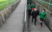 22 October 2022; Peamount United manager James O'Callaghan leads his side out to warm-up before the SSE Airtricity Women's National League match between Peamount United and Wexford Youths at PRL Park in Greenogue, Dublin. Photo by Seb Daly/Sportsfile