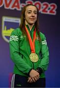 22 October 2022; Shannon Sweeney of Ireland, with her bronze medal from the minimumweight 48kg during the EUBC Women's European Boxing Championships 2022 at Budva Sports Centre in Budva, Montenegro. Photo by Ben McShane/Sportsfile