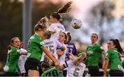 22 October 2022; Chloe Moloney of Peamount United, left, scores her side's first goal during the SSE Airtricity Women's National League match between Peamount United and Wexford Youths at PRL Park in Greenogue, Dublin. Photo by Seb Daly/Sportsfile