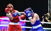 22 October 2022; Amy Broadhurst of Ireland, right, in action against Mariia Bova of Ukraine in their light welterweight 63kg final during the EUBC Women's European Boxing Championships 2022 at Budva Sports Centre in Budva, Montenegro. Photo by Ben McShane/Sportsfile