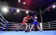 22 October 2022; Aoife O'Rourke of Ireland, right, in action against Elzbieta Wojcik of Poland in their middleweight 75kg final during the EUBC Women's European Boxing Championships 2022 at Budva Sports Centre in Budva, Montenegro. Photo by Ben McShane/Sportsfile