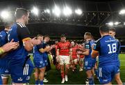 22 October 2022; Munster captain Jack O'Donoghue after his side's defeat in the United Rugby Championship match between Leinster and Munster at Aviva Stadium in Dublin. Photo by Harry Murphy/Sportsfile