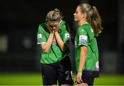 22 October 2022; Erin McLaughlin, left, and Tara O'Hanlon of Peamount United after their side's drawn SSE Airtricity Women's National League match between Peamount United and Wexford Youths at PRL Park in Greenogue, Dublin. Photo by Seb Daly/Sportsfile